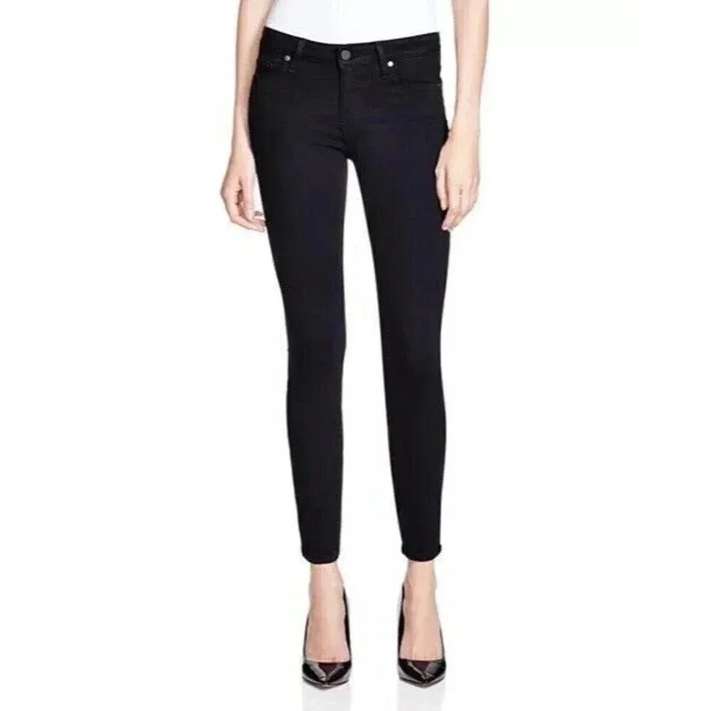 Paige Jeans Womens Size 28 Verdugo Ankle Skinny Black Shadow Dark Wash